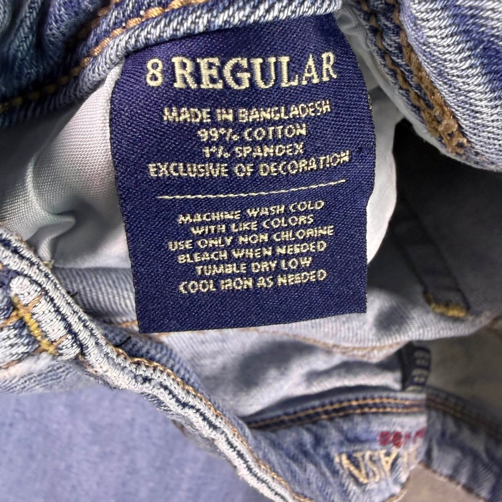 U.S. Polo Assn. Jeans Women's 8 Regular Blue Light Wash Distressed Denim Ripped - Picture 5 of 12